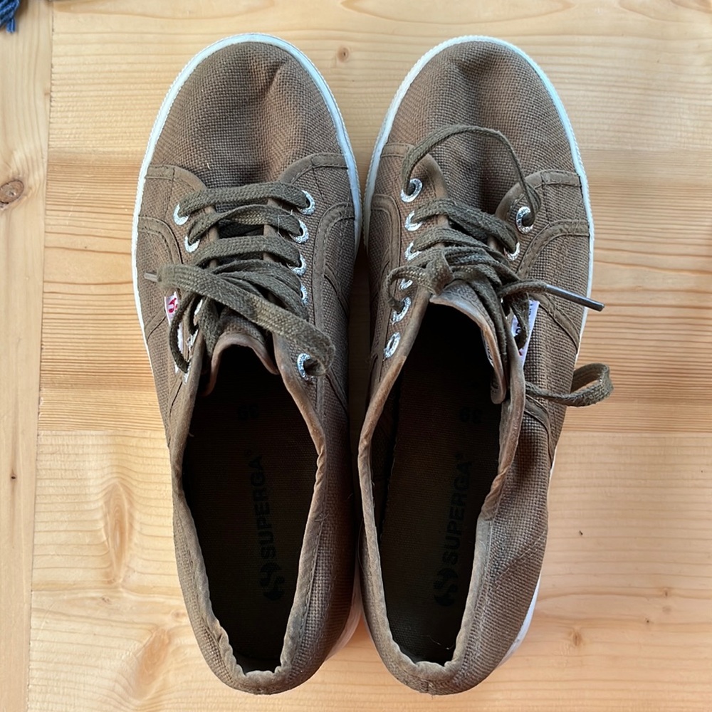 Superga 2790 ACOTW - Platform Sneakers in Military Green
